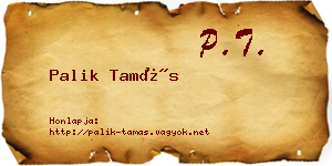 Palik Tamás névjegykártya
